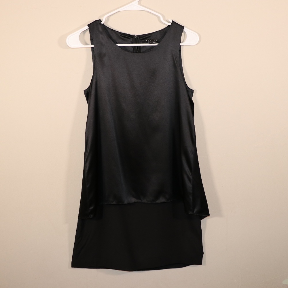 Theory Dress Black Silk Overlay Sz 2